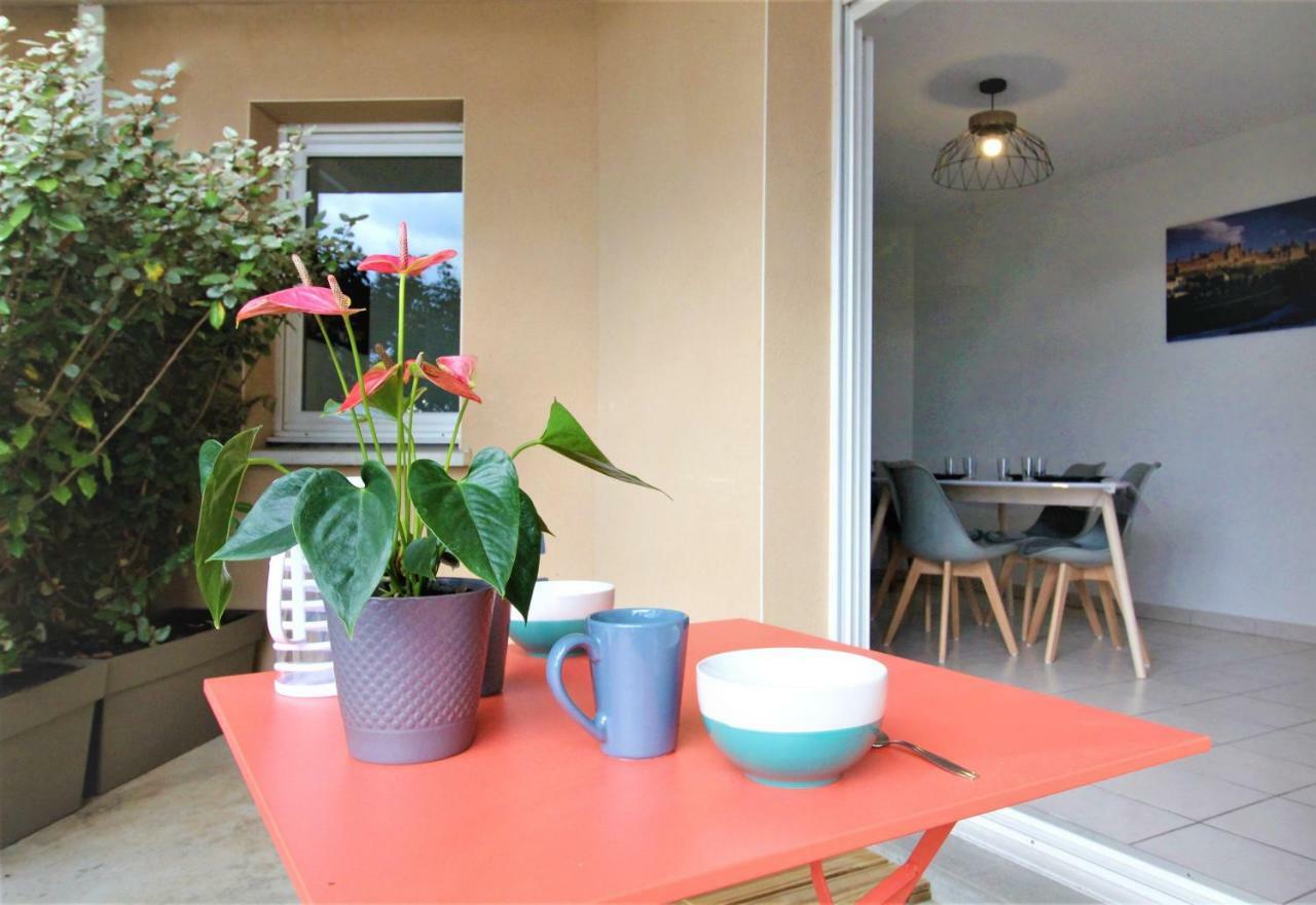 Tout Confort ! Calme, Climatisation, Parking Gratuit, Grande Terrasse, Ascenseur, Wifi Carcassonne Esterno foto
